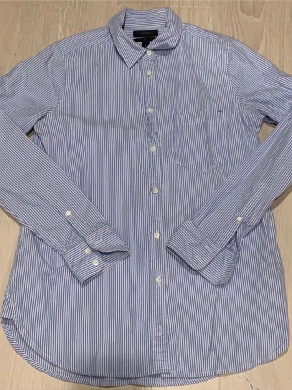 J.Crew Blue White Striped Button-Up Shirt Size 2